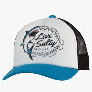 SALT LIFE Live Salty Blue Youth Shark Bite Trucker Hat